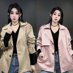 宽松外套纯色中长款 风衣女2025春季 两粒扣长袖 欧洲站女装 上衣 新款