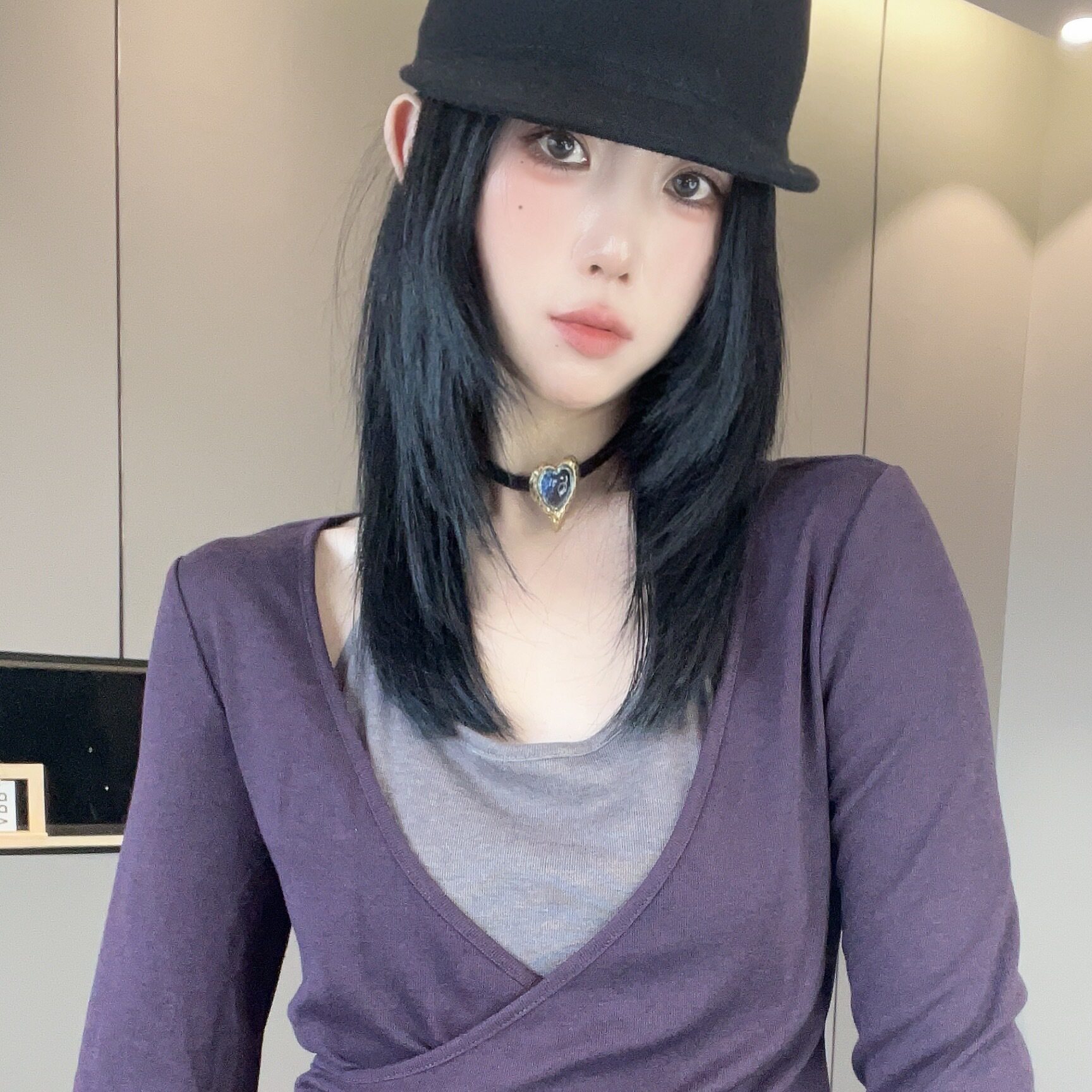 拼接假两件长袖上衣高腰直筒长裤套装两件套女2026早秋新款欧洲站