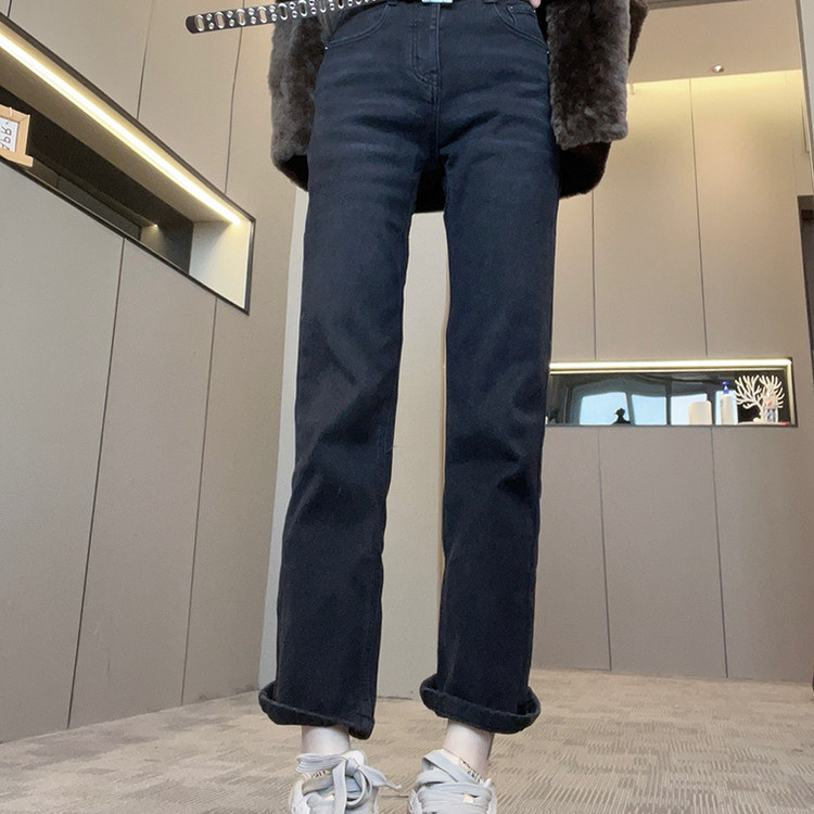 牛仔裤女2025秋冬新款欧洲站高腰烟管裤直筒裤时尚长裤百搭裤子,女装/女士精品,牛仔裤,淘宝优惠券,粉丝福利购,淘宝优惠卷