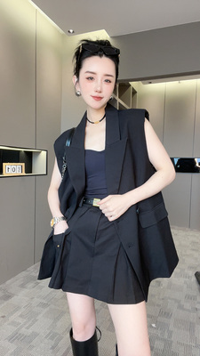 西装马甲女2024夏季新款设计感