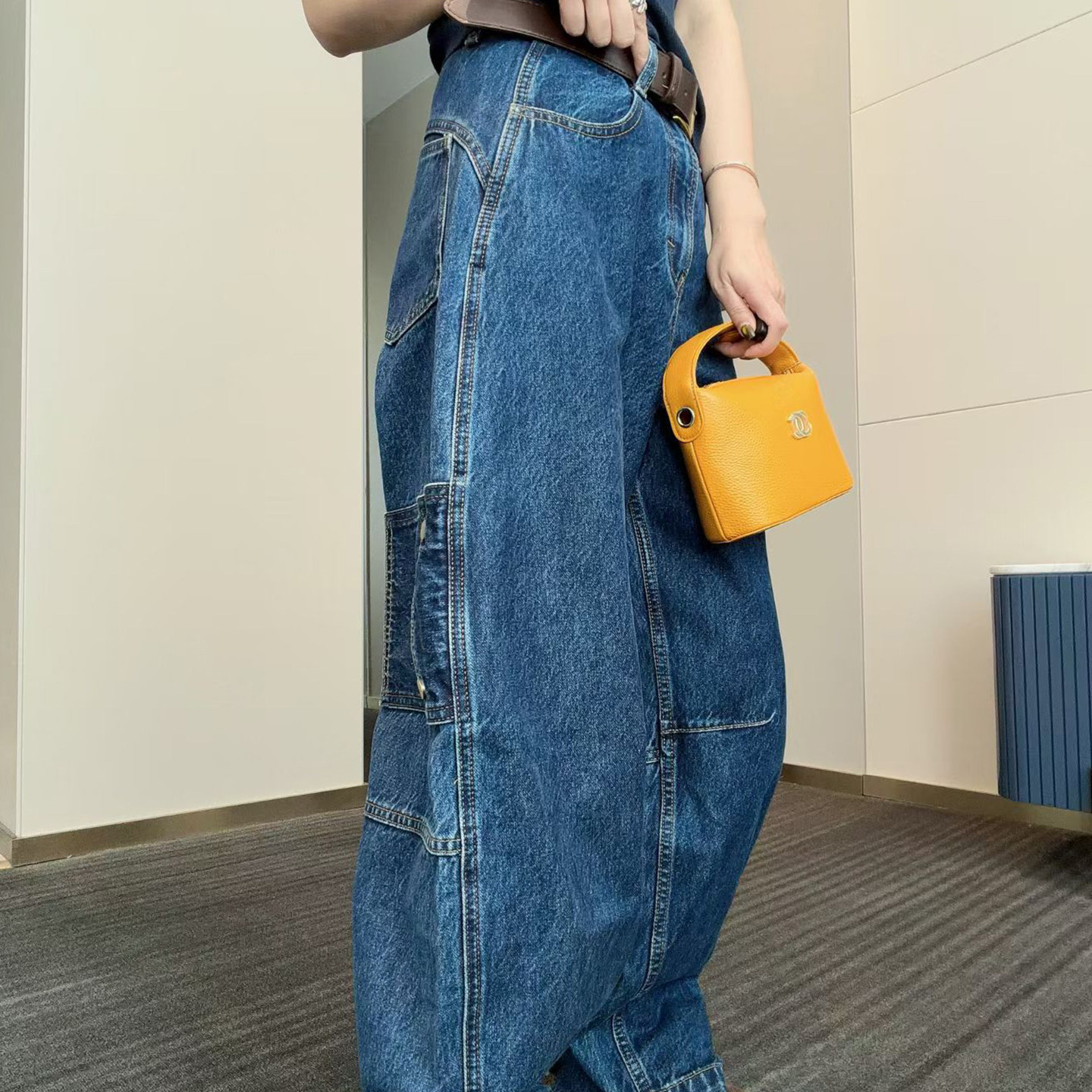 牛仔裤女2026秋季新款宽松时尚复古做旧阔腿裤高腰长裤显瘦裤子