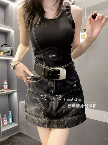 高腰显瘦牛仔包臀短裙半身裙