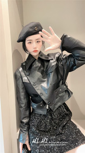 领真皮绵羊皮外套 显瘦单排扣西装 短款 纯皮皮衣女修身