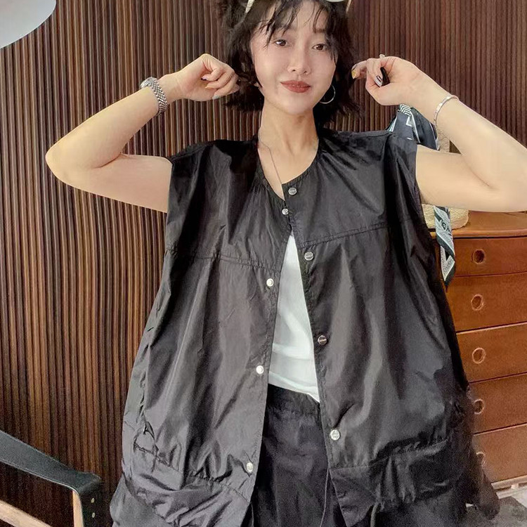 单排扣无袖马甲外套高腰短裙纯色套装两件套女2026夏季新款欧洲站