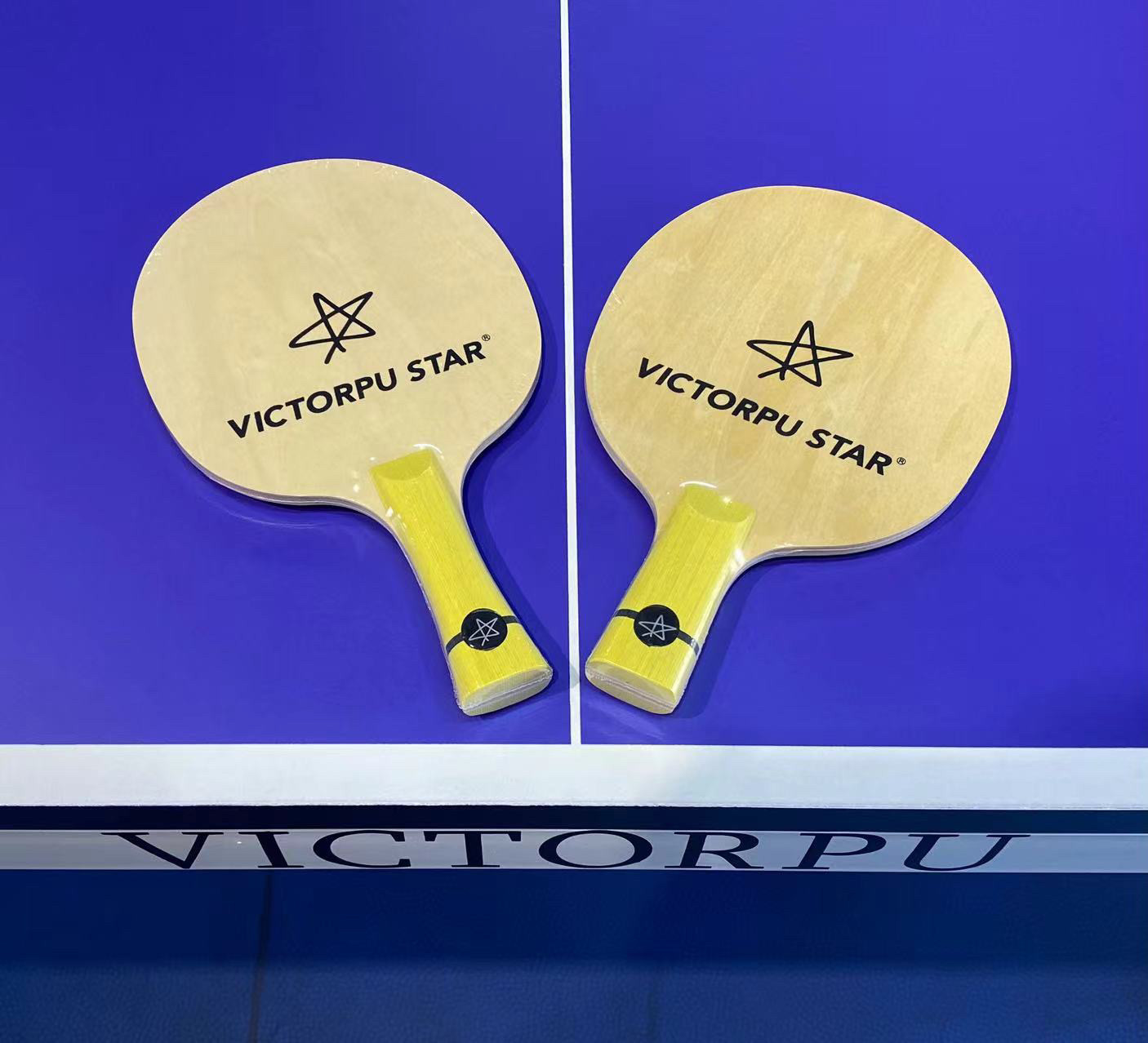 VICTORPUSTAR威克特蒲星专业细手柄轻量级乒乓球底板儿童球拍黄色