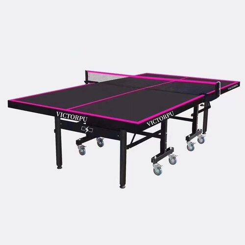 VICTORPU威克特蒲月光骑士乒乓球台黑粉色室内带轮专业乒乓球台