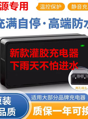 防水型适用绿源灌封板电动车充电器48V60V72V20et30ET两孔通用