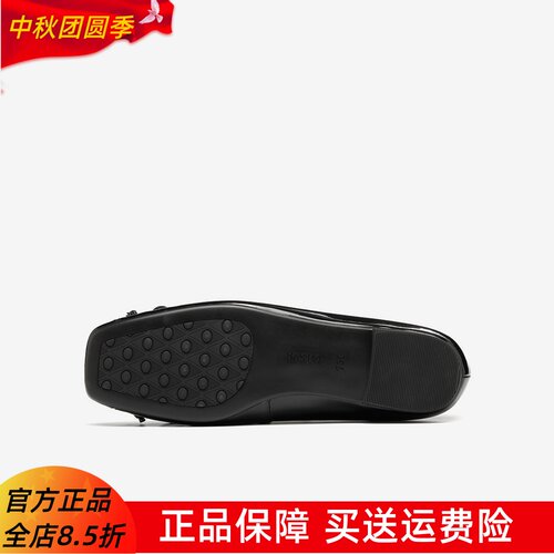百思图商场同款春夏通勤真皮软便鞋瓢鞋女浅口单鞋豆豆鞋TIK38AQ5