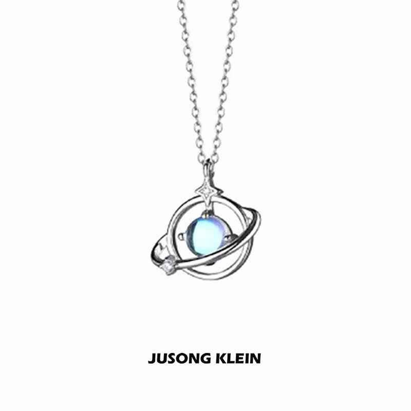 Jusong klein 钛钢项链 星球项链女轻奢设计幻彩琉璃星星锁骨链