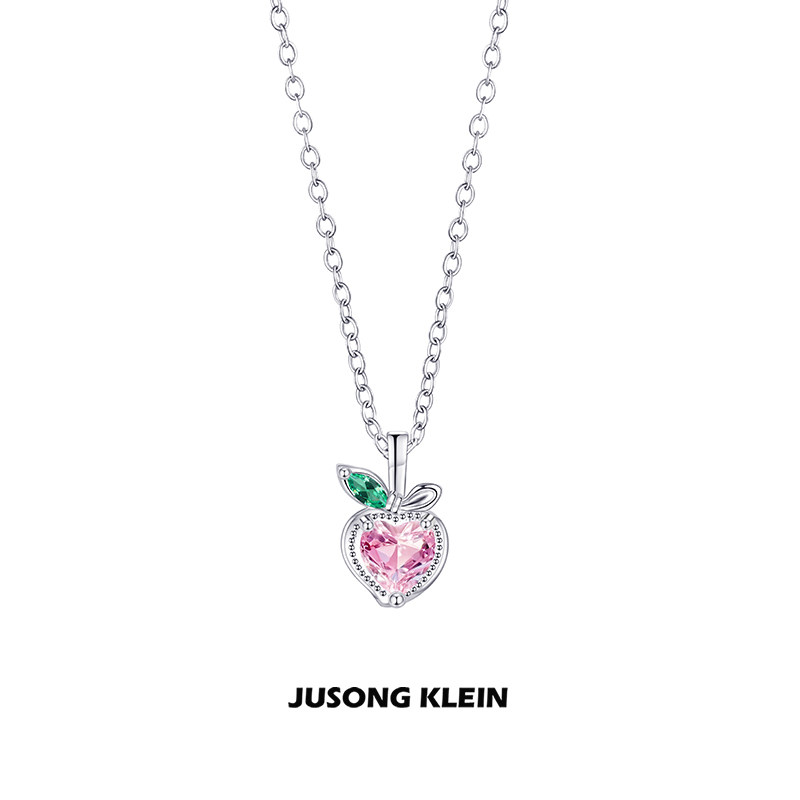 Jusong klein 钛钢项链 春日蝴蝶系列草莓项链甜美气质锁骨链新款