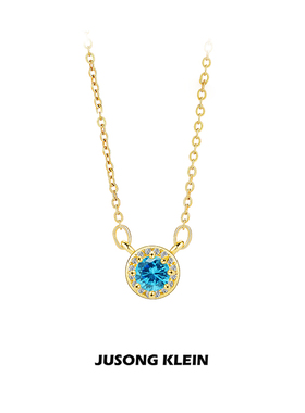 JUSONGKLEIN钛钢锁骨链女蓝色