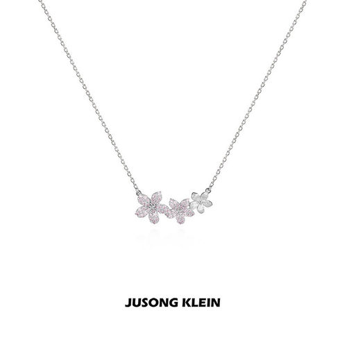 JUSONGKLEIN女粉锆花朵项链