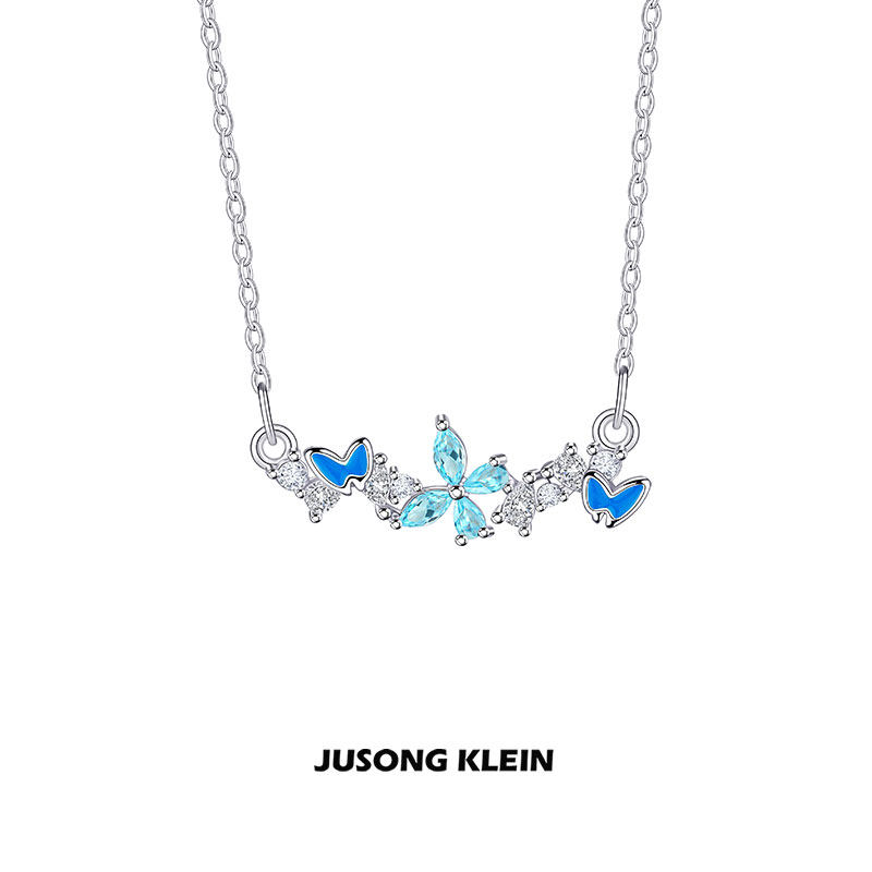 Jusongklein钛钢锁骨链女蝴蝶结