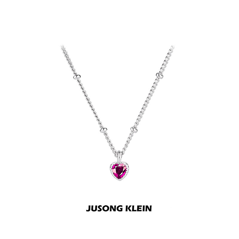 JUSONG KLEIN爱心项链ins风小巧Mini桃心简约心形锁骨链