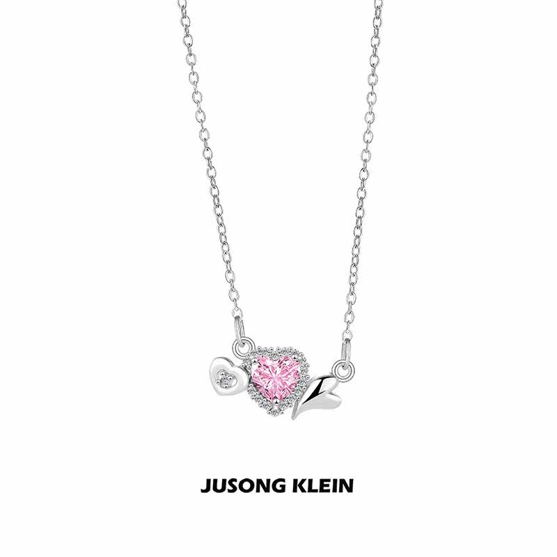 Jusong klein 钛钢项链 爱心项链女时尚气质感心形甜美少女锁骨链