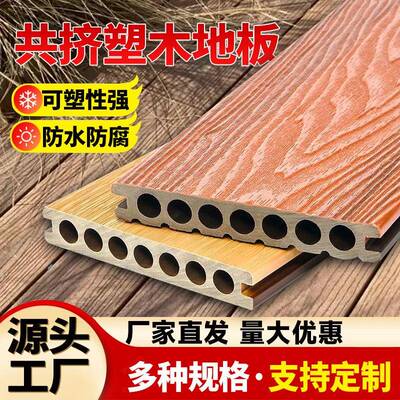 户外露台塑木地板木塑地板室外防腐木地板阳台共挤二代庭院花园板