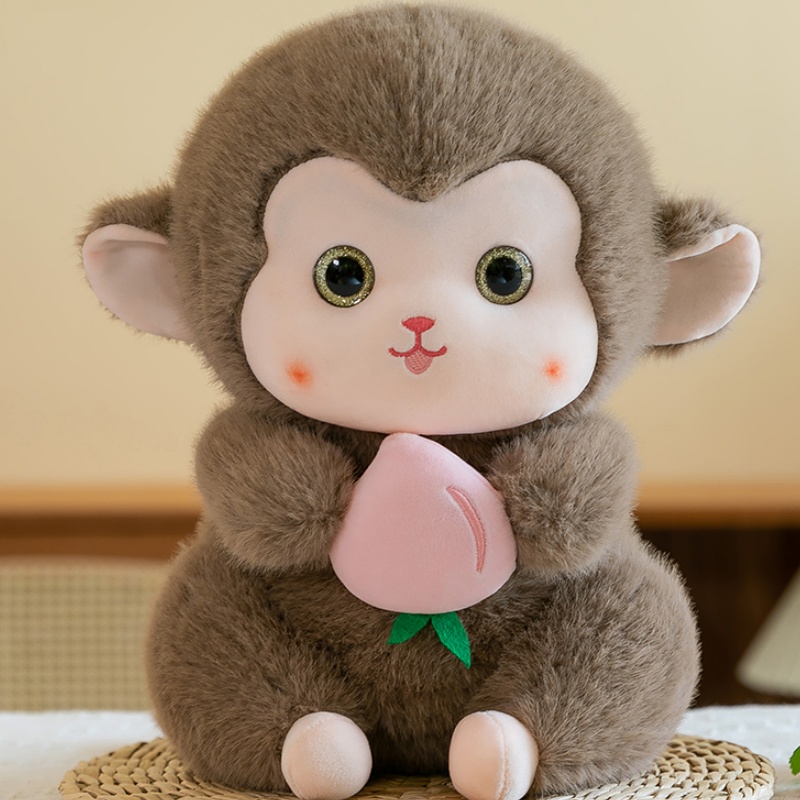 可爱猴子毛绒玩具小猴子玩偶公仔抱桃猴布偶儿童布娃娃生日礼物女