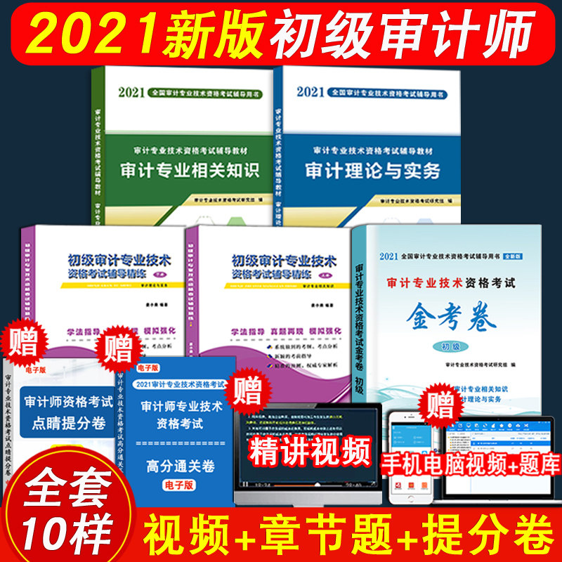3正版现货2021年初级审计师考试审计理论与实务+审计专业相关知识（教材+历年真题与模拟试题+金考卷）初级审计师考试全套5本非中级