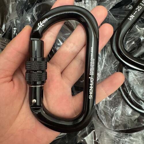 可维修神火SHENHUO铝合金O型主锁，黑色丝扣门，承重25kN，议价