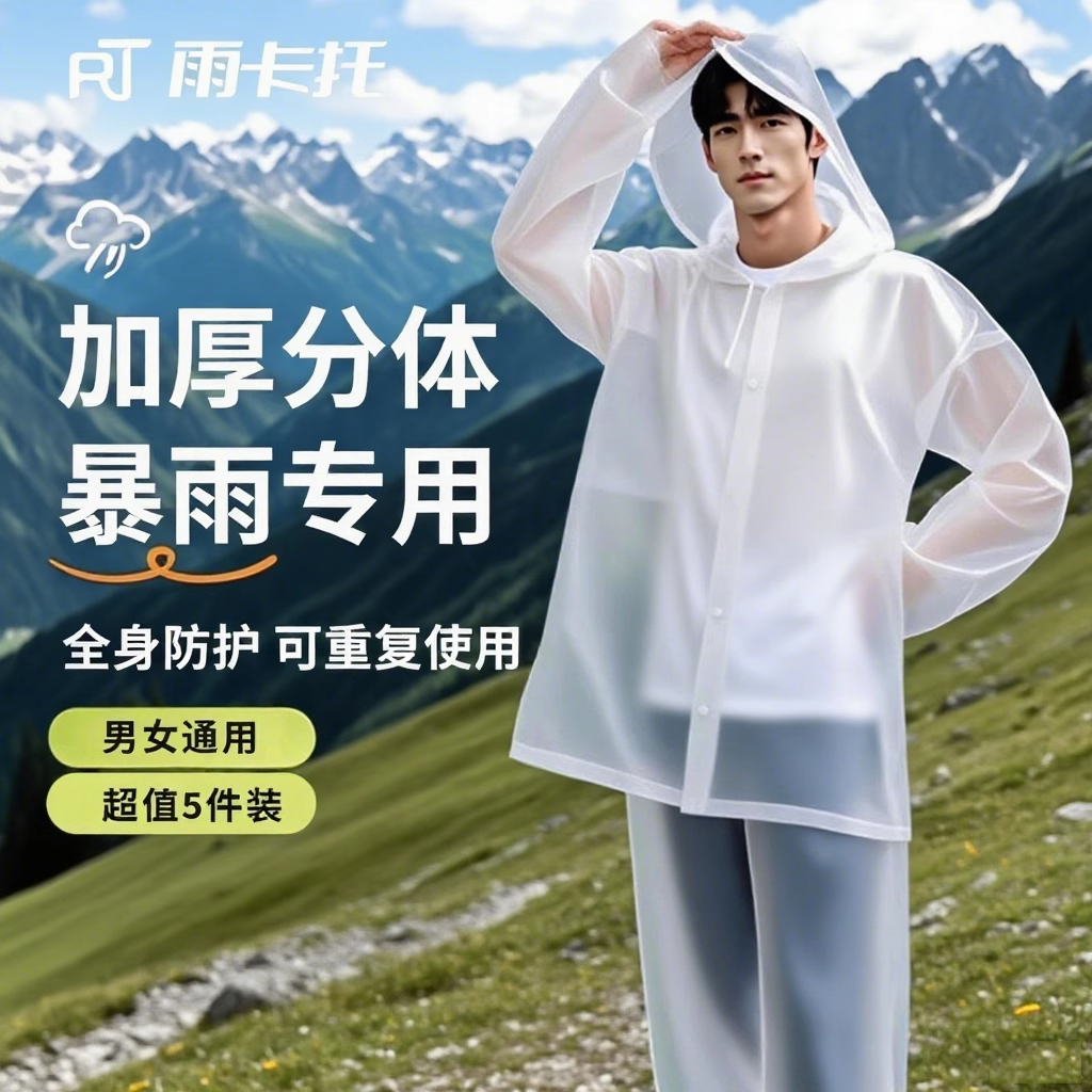 一次性分體雨衣男女款全身防暴雨