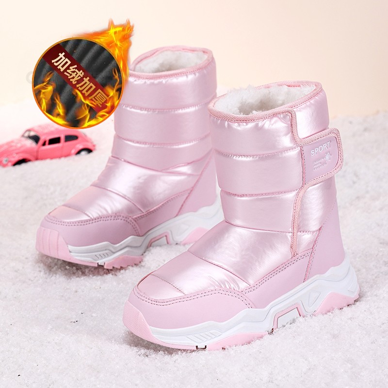冬季棉鞋女童保暖加绒加厚雪地靴
