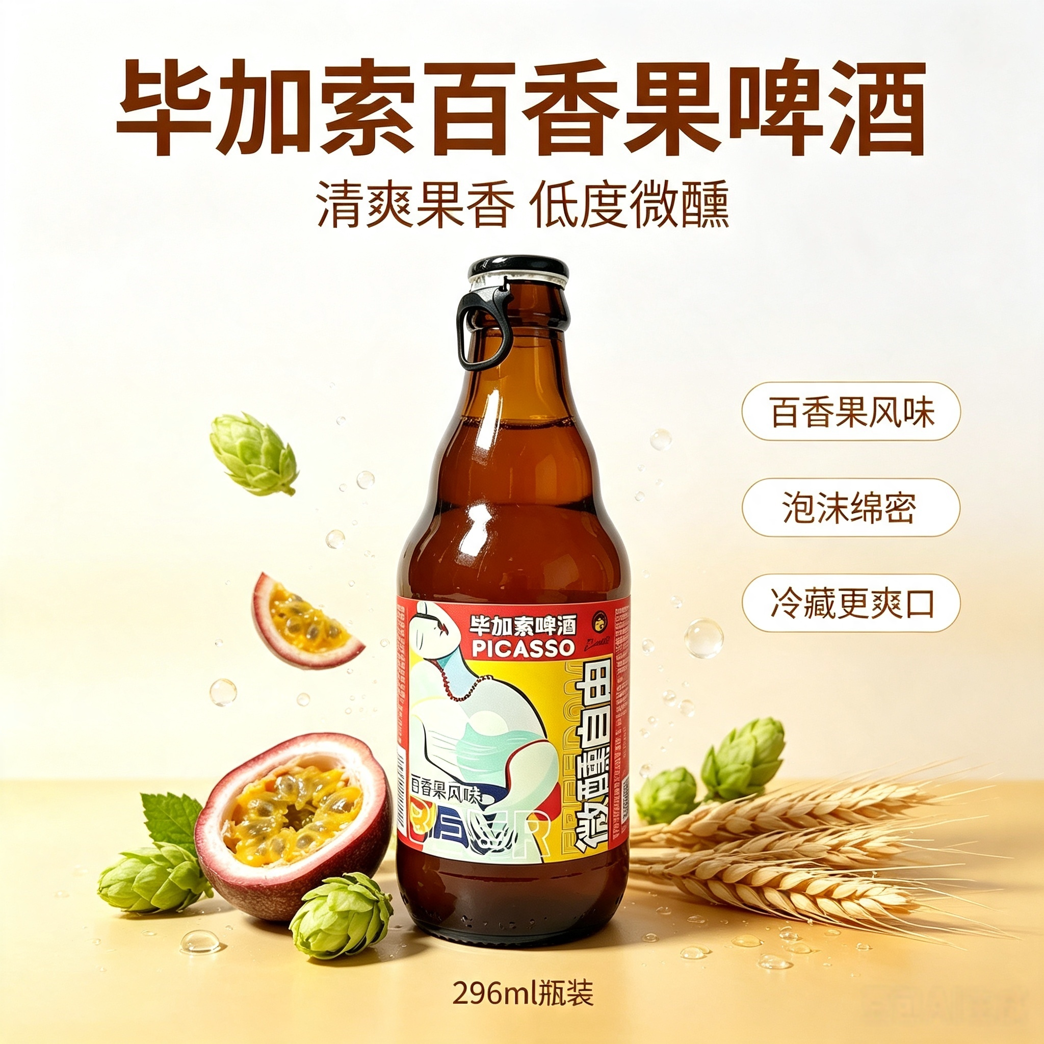 毕加索百香果精酿啤酒296ml啤酒
