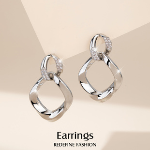 几何耳环女款设计感耳钉时尚2025新款爆款银针耳饰轻奢高级感耳坠