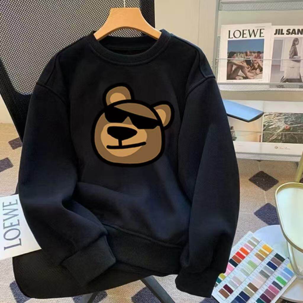 圆领长袖卫衣女款春秋2025新款慵懒风小个子多巴胺无帽上衣冬