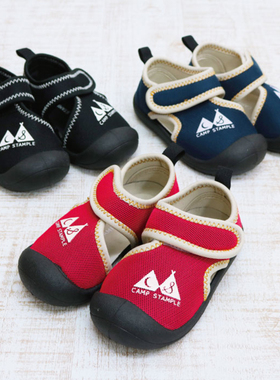 日本stample户外沙滩鞋男女童潮流凉鞋包头魔术贴凉鞋防滑