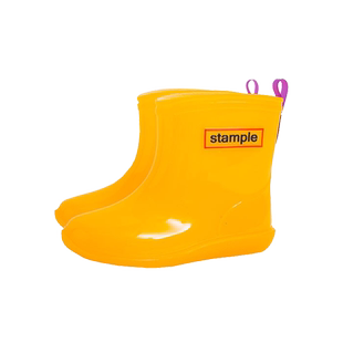 日本stample儿童雨靴男女童宝宝雨鞋学生中大童水鞋防滑亮色经典