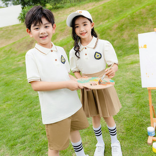 幼儿园园服夏装小学生校服套装儿童英伦风新款六一学院风毕业照