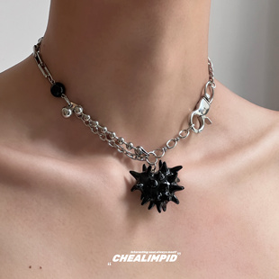 CHEALIMPID/.恶魔心脏荆棘毒液choker暗黑项链小众设计夸张潮颈链