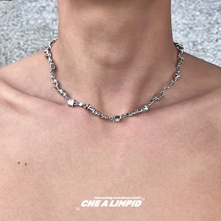CHEALIMPID .不规则扭曲麻花简约项链小众设计轻奢高级感百搭颈链