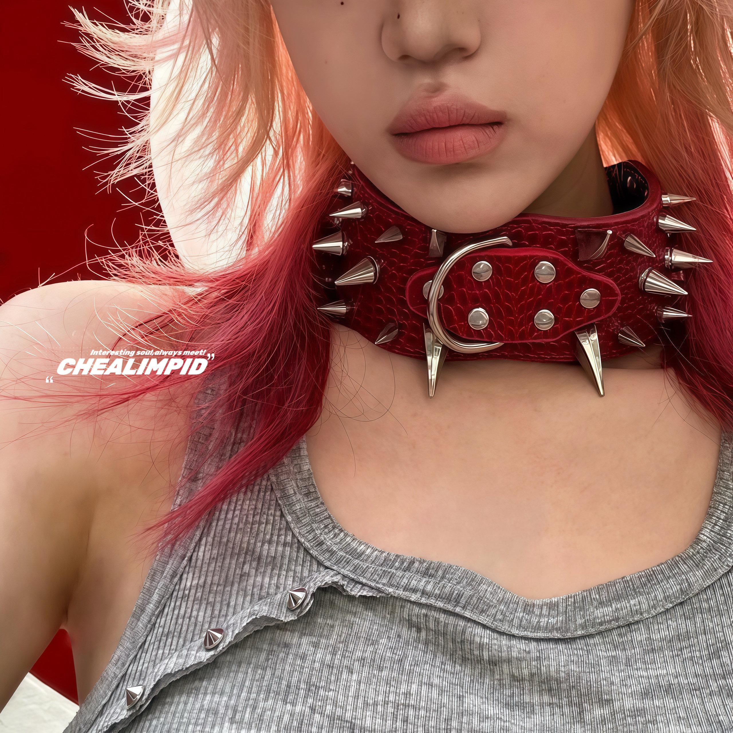 choker/金属铆钉重工皮革朋克项圈y2k小众亚文化摇滚夸张辣妹颈圈
