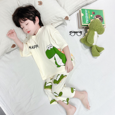 恐龙男孩莫代尔睡衣~夏吸汗中袖