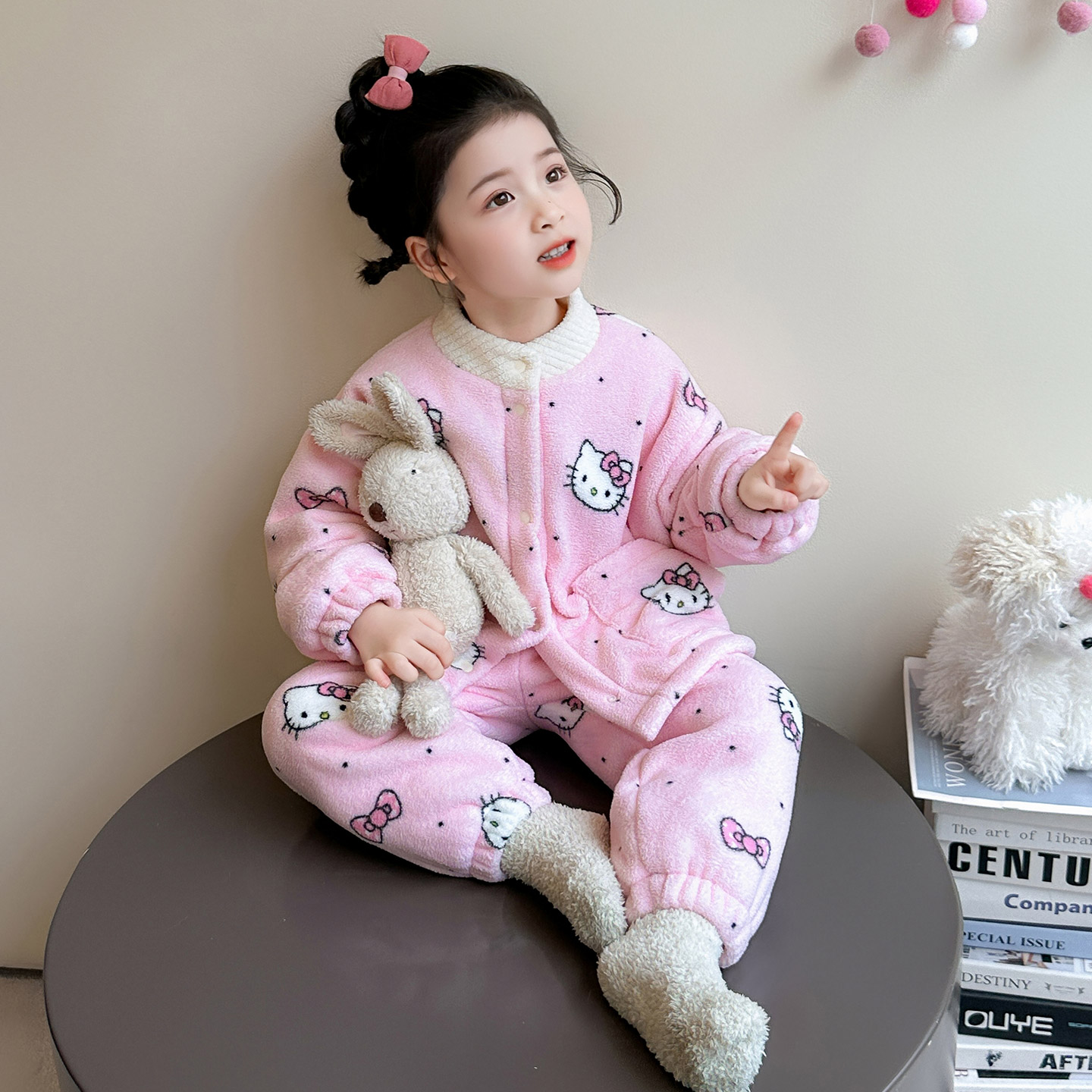 Kitty猫睡衣冬季~双层加厚珊瑚绒