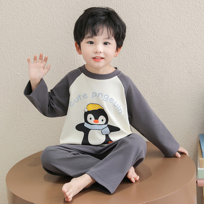 超亲肤纯棉长袖~睡衣春秋季企鹅