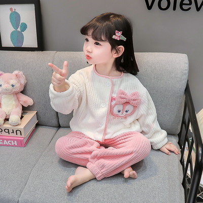 女童法兰绒睡衣秋冬保暖玲娜贝儿