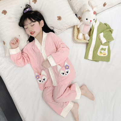 玲娜贝儿开衫睡衣纯棉~春秋长袖