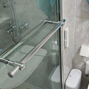 玻璃门配件隔断浴室门把手推拉门可调节孔距加厚厕所淋浴房卫生间