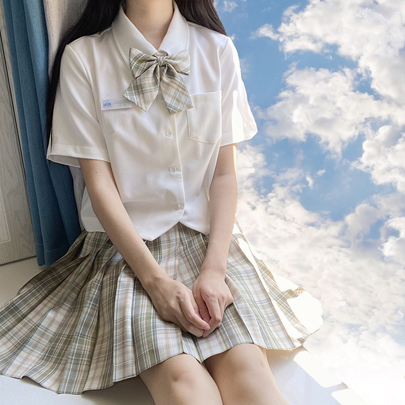 |鹿见家|  现货 原创格裙 JK制服养乐绿格 百褶裙