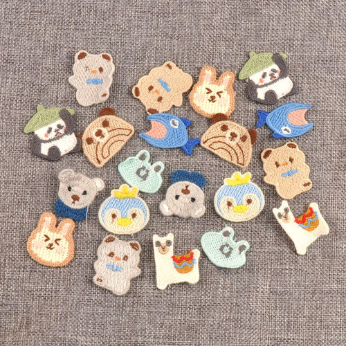可爱卡通熊猫布标DIY手工艺制作材料帽子包包发饰装饰配件10个