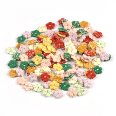 14.5mm迷你小花刺绣DIY手工艺制作材料包包发饰发夹装饰配件30个