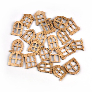 木制童话花园门手工DIY微型标志娃娃屋门木片家居工艺装饰品10个