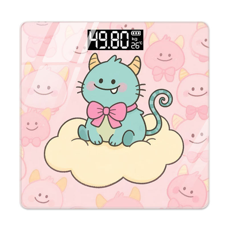卡通小怪兽蓝牙智能体重秤称体脂秤精准脂肪家用秤称重小型电子秤