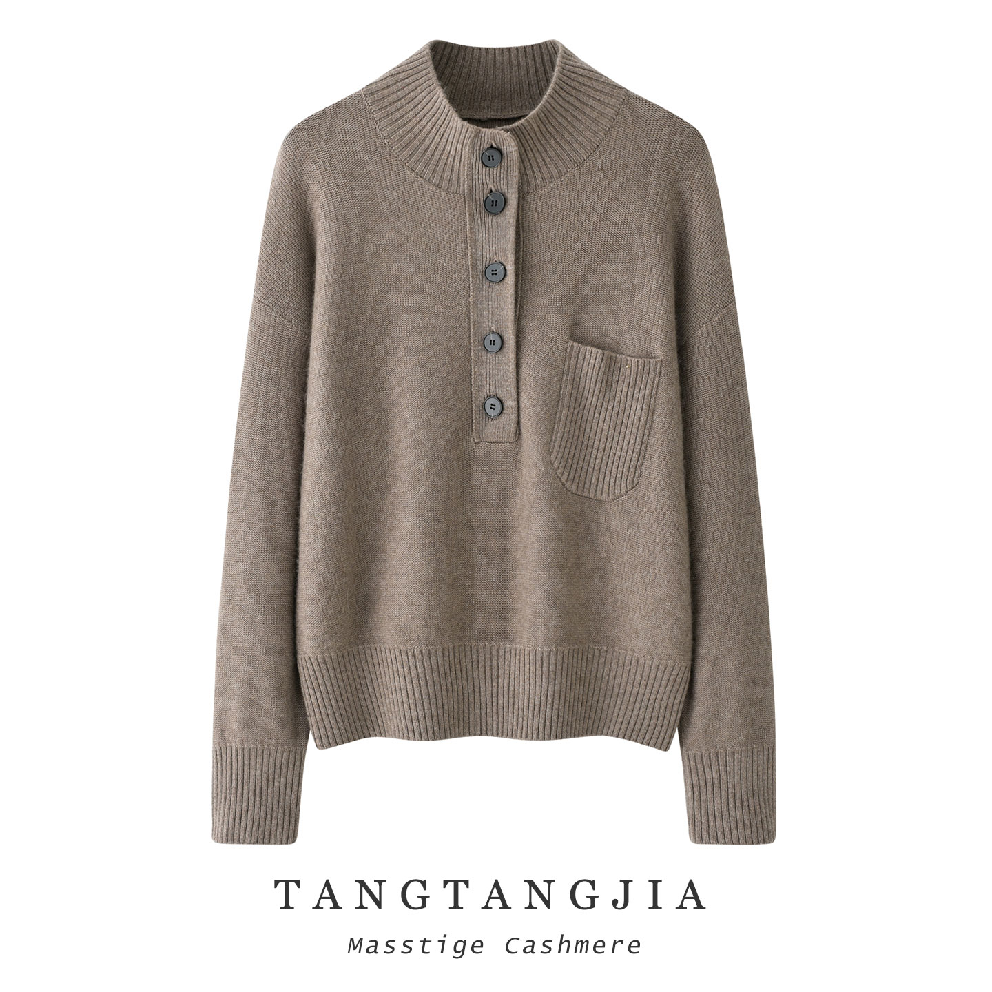 女士半高领秋冬加厚羊绒羊毛套衫