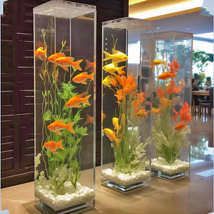 防摔方柱形金鱼缸透明亚克力小型客厅酒店斗鱼乌龟大型水族箱
