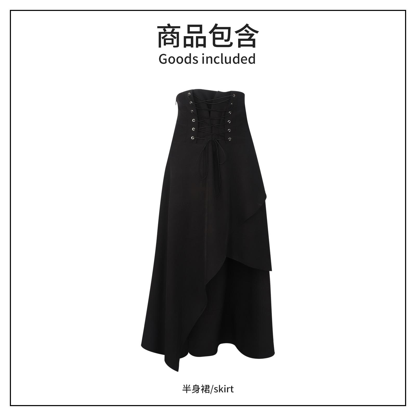 欧美速卖通亚马逊ebay爆款秋冬纯色不规则cos高腰半身长裙女