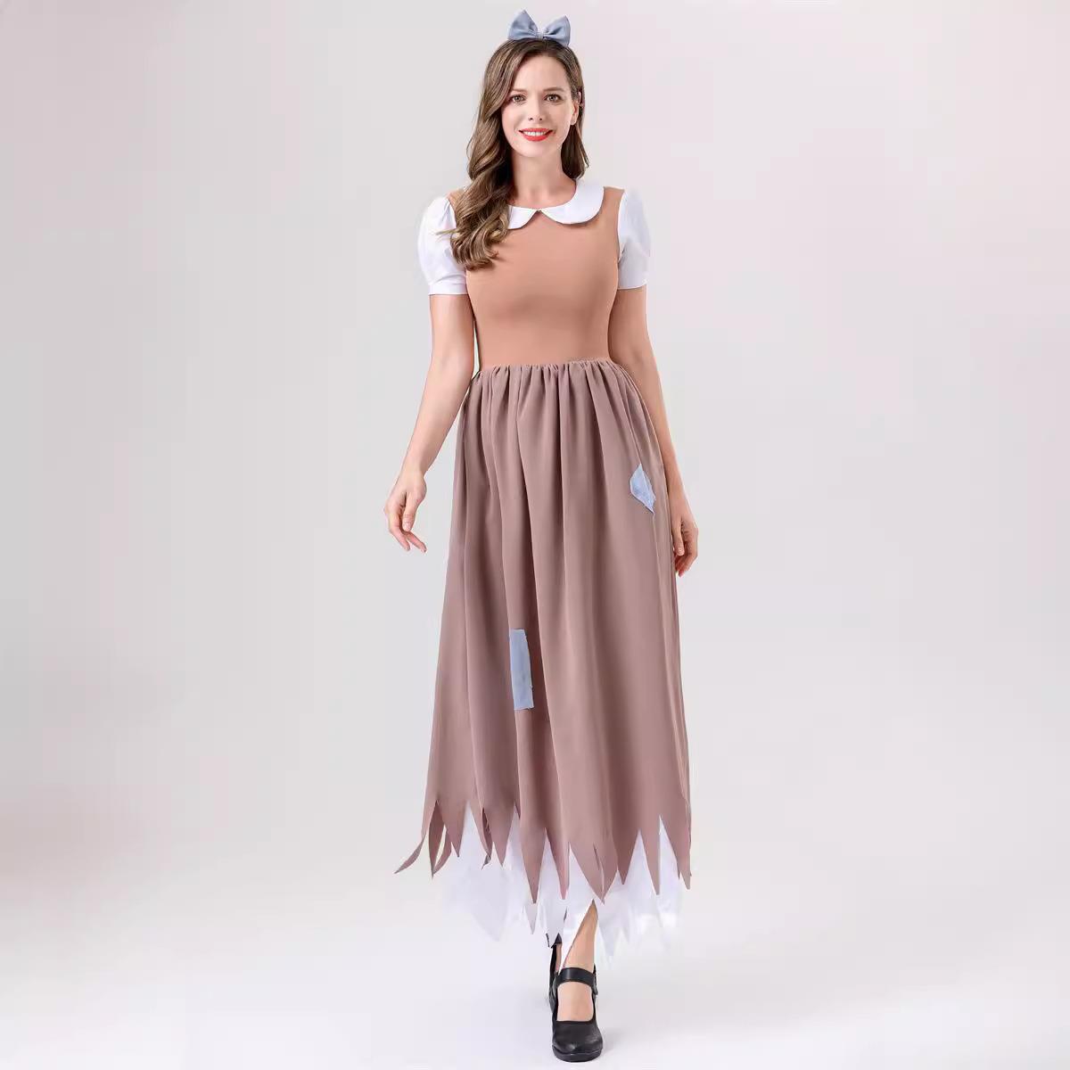 万圣节欧美白雪公主cosplay庄园女仆白雪碎布连衣裙舞台演出服装