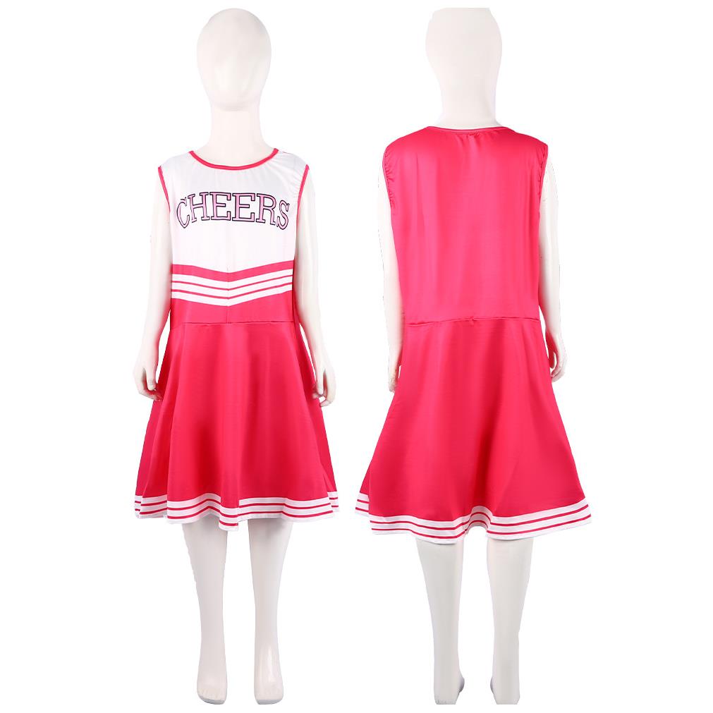 跨境热销儿童啦啦队服cos演出服五色CHEERS无袖足球宝贝拉拉队裙